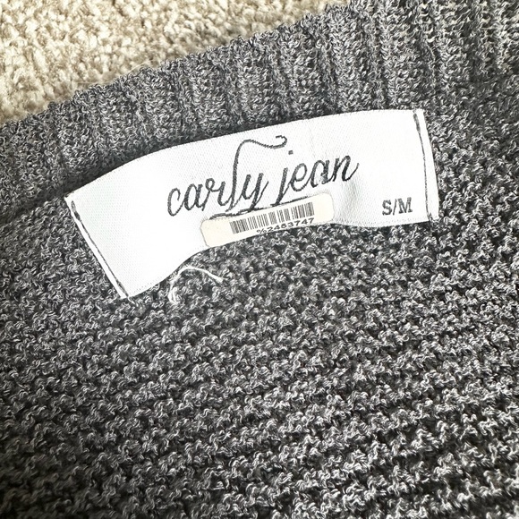 Carly Jean Los Angeles Grey Oversized Dolman Sleeve Sweater Size S/M - Picture 6 of 11